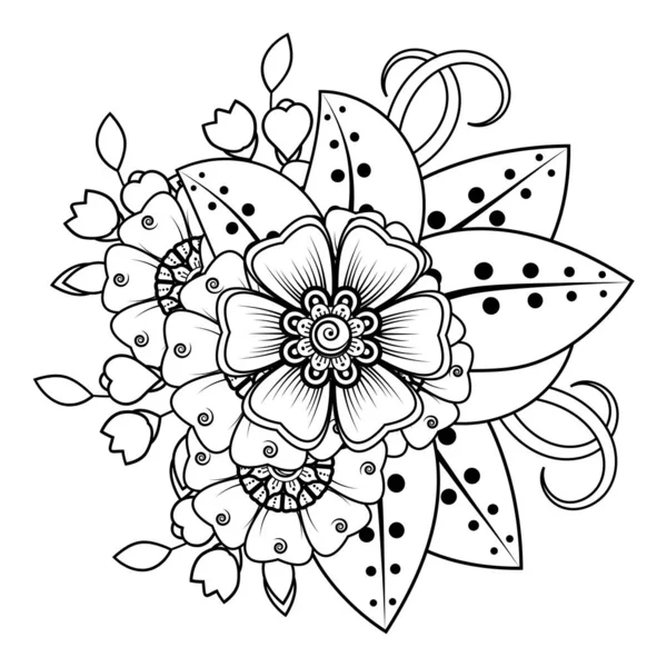 Floral Background with mehndi flower. Decorative ornament in ethnic oriental style. Coloring book.