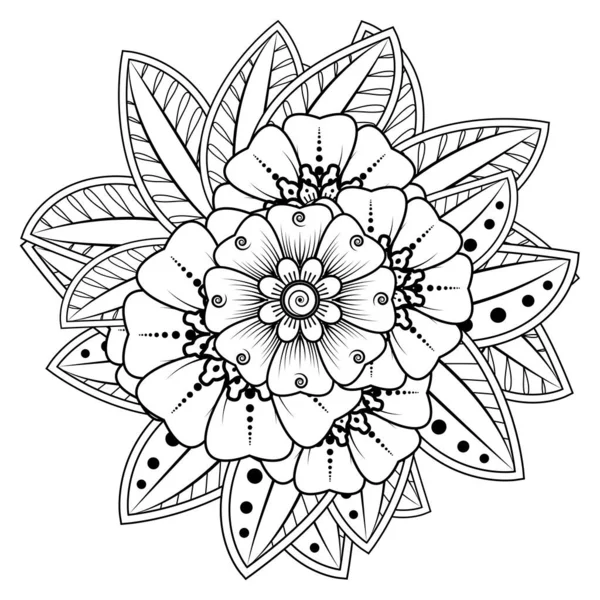 Floral Background Mehndi Flower Decorative Ornament Ethnic Oriental Style Coloring — Stok Vektör