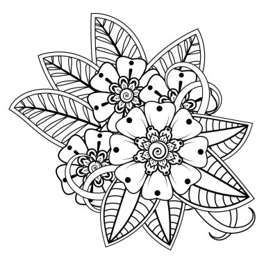 Floral Background with mehndi flower. Decorative ornament in ethnic oriental style. Coloring book.