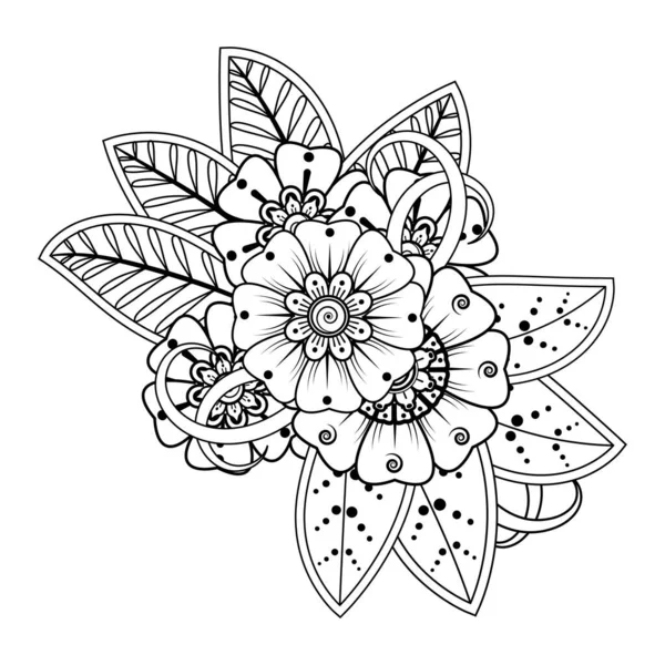 Floral Background Mehndi Flower Decorative Ornament Ethnic Oriental Style Coloring — Stock vektor