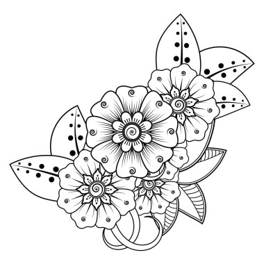 Floral Background with mehndi flower. Decorative ornament in ethnic oriental style. Coloring book.