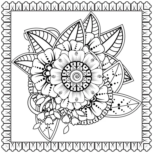 Floral Background Mehndi Flower Decorative Ornament Ethnic Oriental Style Coloring — Image vectorielle