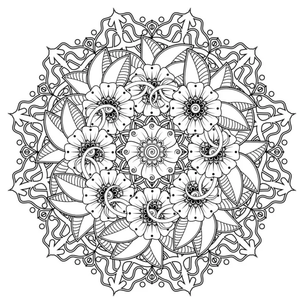 Floral Background Mehndi Flower Decorative Ornament Ethnic Oriental Style Doodle — 스톡 벡터