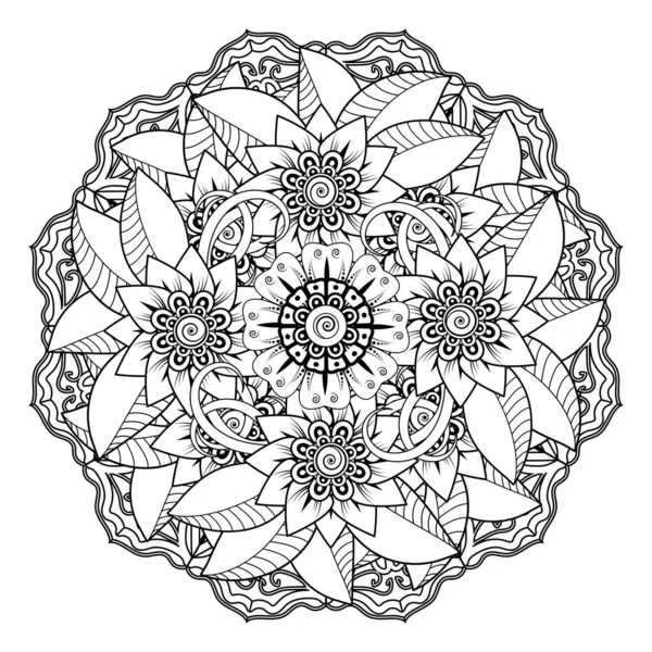 Floral Background Mehndi Flower Decorative Ornament Ethnic Oriental Style Doodle — ストックベクタ