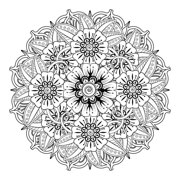 Floral Background Mehndi Flower Decorative Ornament Ethnic Oriental Style Doodle — 스톡 벡터