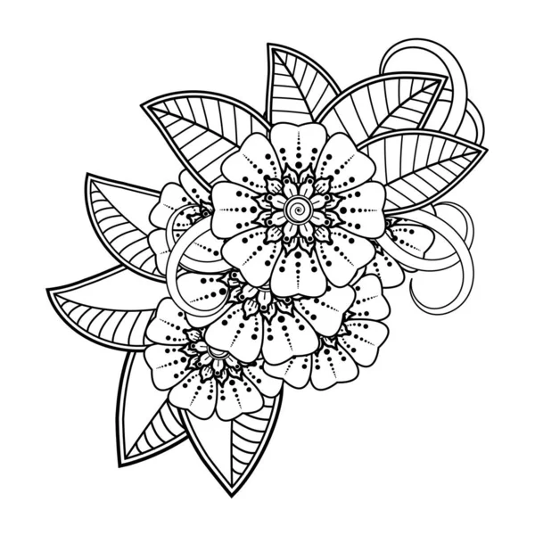 Floral Background Mehndi Flower Decorative Ornament Ethnic Oriental Style Doodle — Stockový vektor