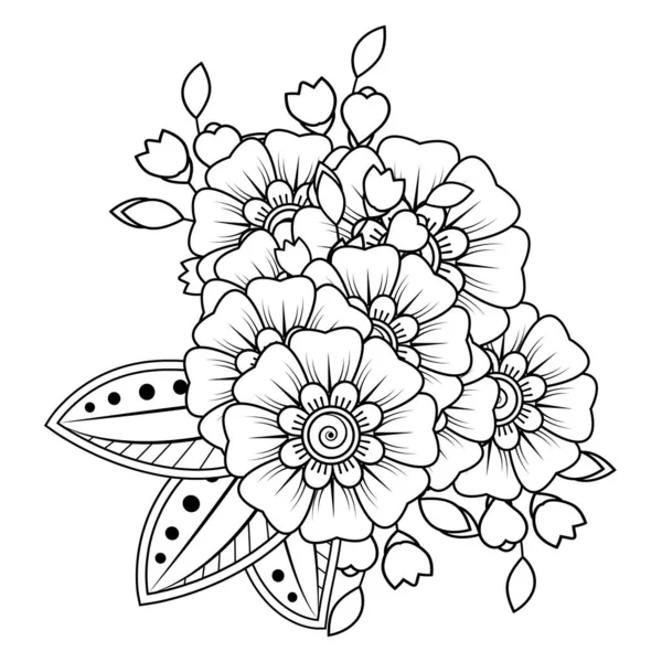 Floral Background Mehndi Flower Decorative Ornament Ethnic Oriental Style Doodle — Stockvektor