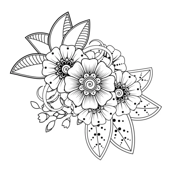 Floral Background Mehndi Flower Decorative Ornament Ethnic Oriental Style Doodle — Stock Vector