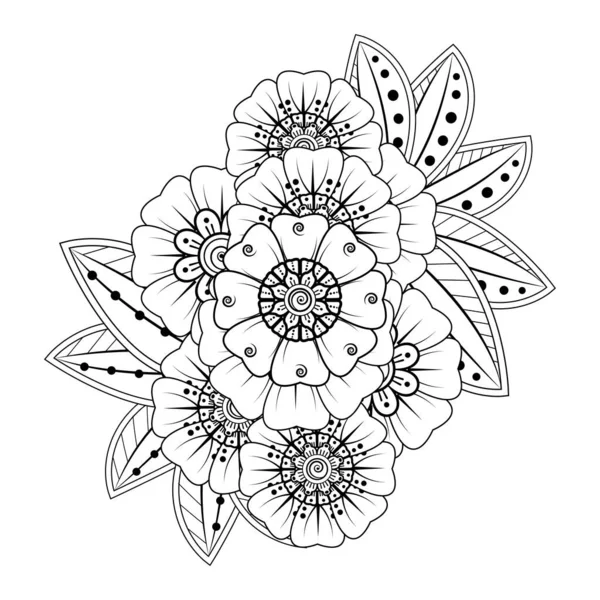 Floral Background Mehndi Flower Decorative Ornament Ethnic Oriental Style Doodle — Stok Vektör