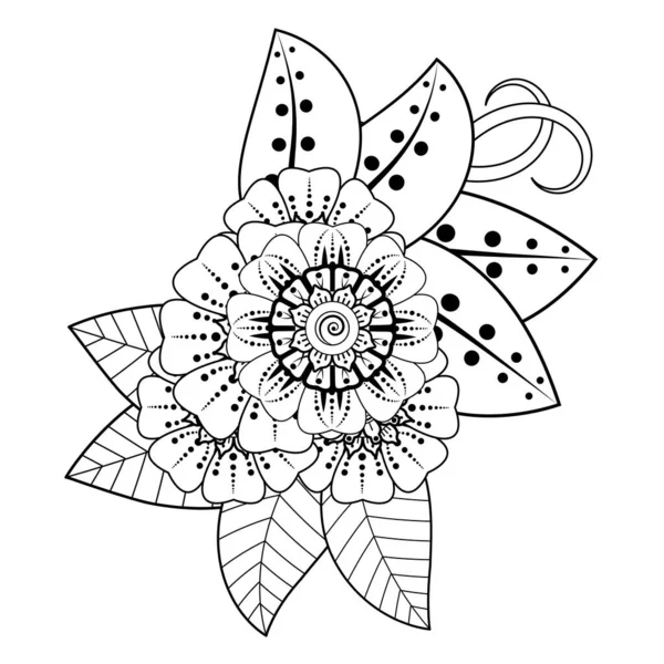 Floral Background Mehndi Flower Decorative Ornament Ethnic Oriental Style Doodle — Vetor de Stock