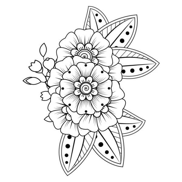 Floral Background Mehndi Flower Decorative Ornament Ethnic Oriental Style Doodle — Vector de stock
