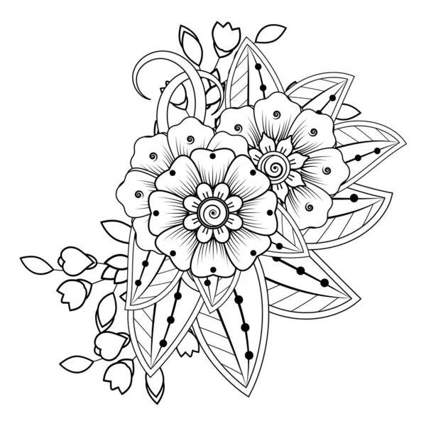 Floral Background Mehndi Flower Decorative Ornament Ethnic Oriental Style Doodle — Image vectorielle