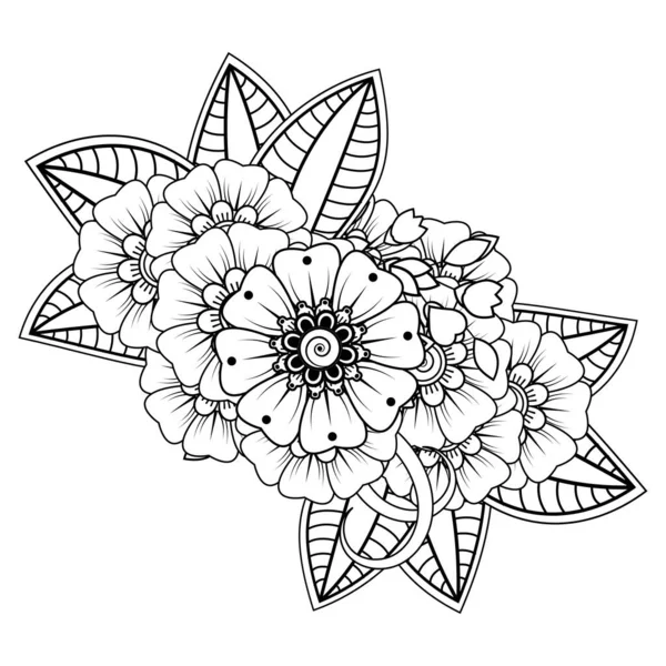 Floral Background Mehndi Flower Decorative Ornament Ethnic Oriental Style Doodle — Vetor de Stock