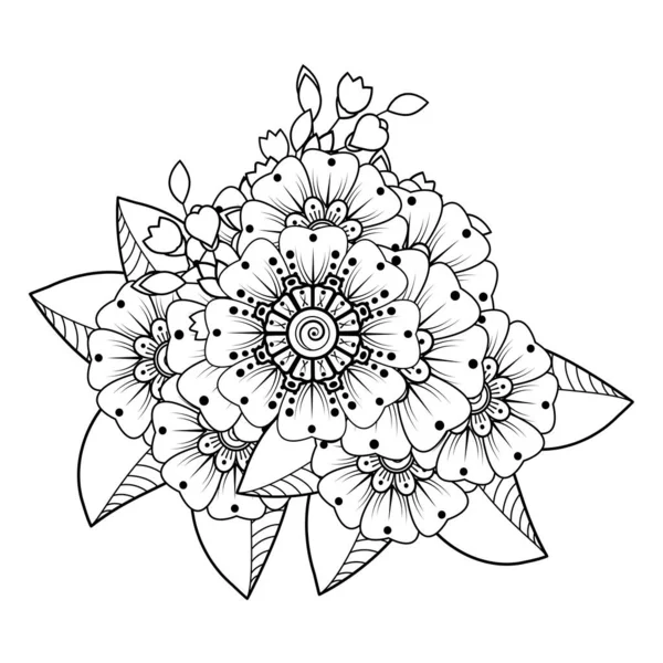 Floral Background Mehndi Flower Decorative Ornament Ethnic Oriental Style Doodle — 스톡 벡터