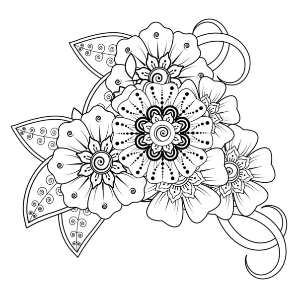 Floral Background Mehndi Flower Decorative Ornament Ethnic Oriental Style Doodle — Stok Vektör