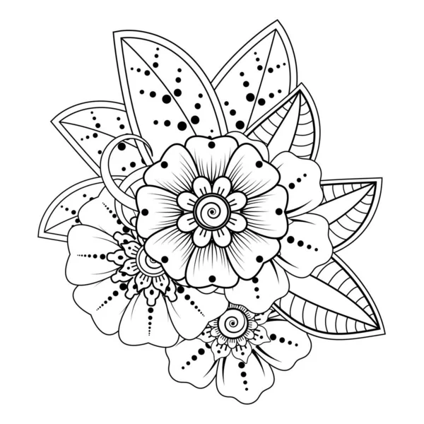 Floral Background Mehndi Flower Decorative Ornament Ethnic Oriental Style Doodle — Vector de stock