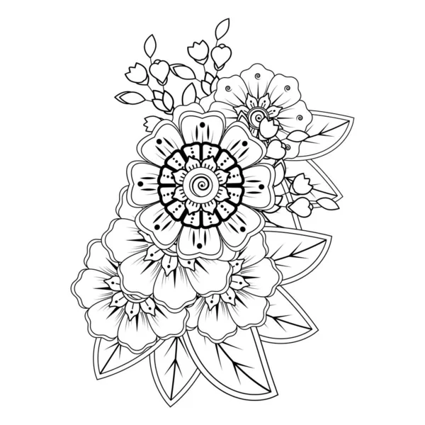 Floral Background Mehndi Flower Decorative Ornament Ethnic Oriental Style Doodle — Vettoriale Stock