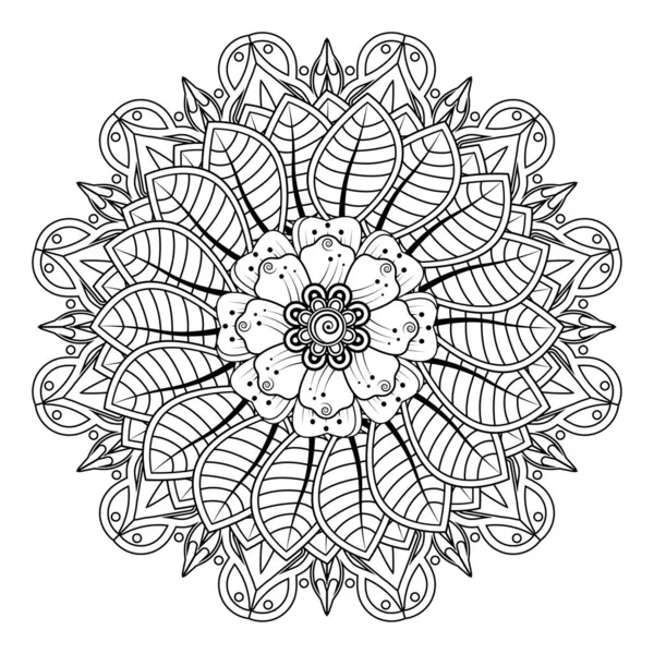 Floral Background Mehndi Flower Decorative Ornament Ethnic Oriental Style Doodle — Stockový vektor