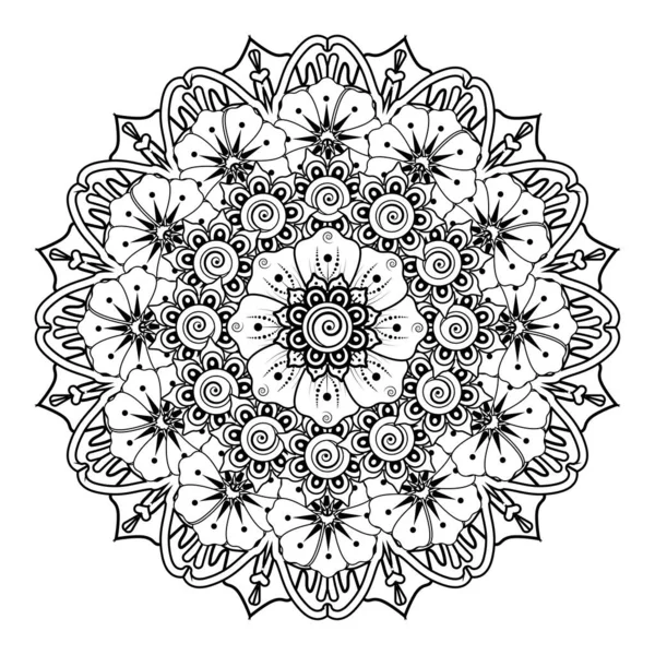 Floral Background Mehndi Flower Decorative Ornament Ethnic Oriental Style Doodle — Stockový vektor