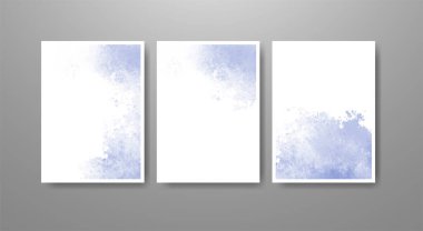 cards with watercolor blots. Set of cards with hand drawn blots element on white background for your design. Design for your date, postcard, banner, logo.
