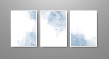 cards with watercolor blots. Set of cards with hand drawn blots element on white background for your design. Design for your date, postcard, banner, logo.