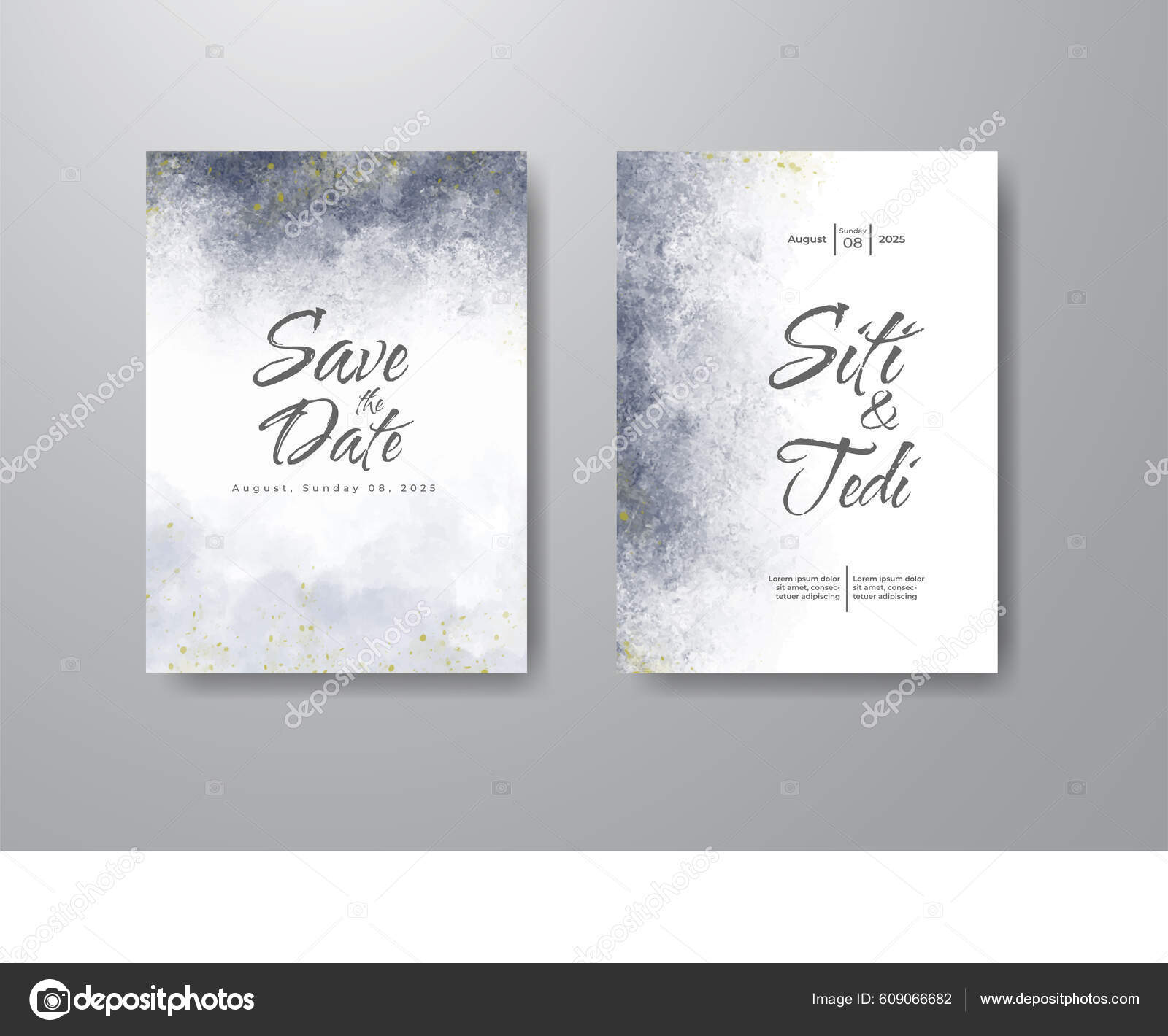 Cards Watercolor Background Design Your Cover Date Postcard Banner Logo