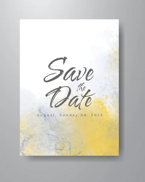 Enregistrer Date Avec Fond Aquarelle Design Pour Votre Invitation — Image vectorielle