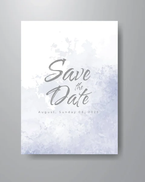 Enregistrer Date Avec Fond Aquarelle Design Pour Votre Invitation — Image vectorielle