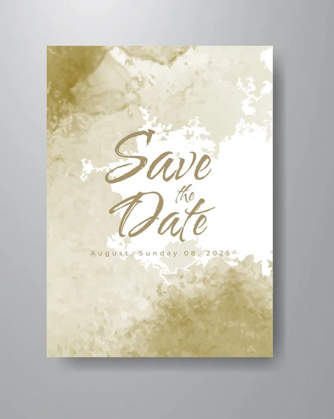 Enregistrer Date Avec Fond Aquarelle Design Pour Votre Invitation — Image vectorielle