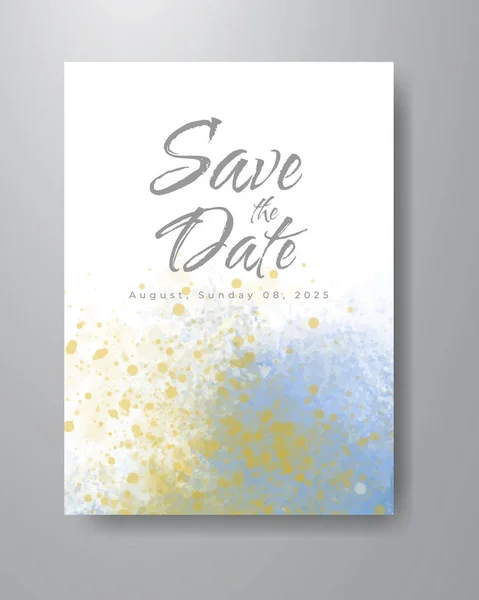 Enregistrer Date Avec Fond Aquarelle Design Pour Votre Invitation — Image vectorielle