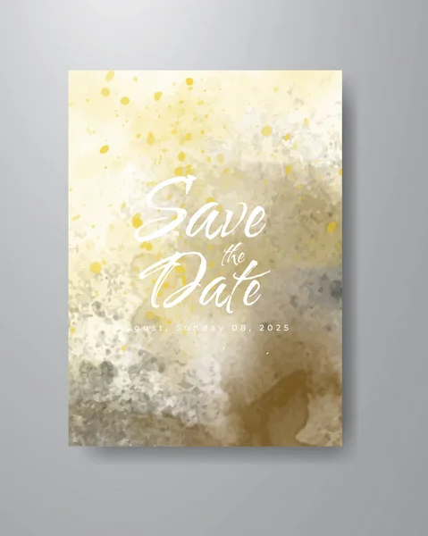水彩の背景で日付を保存します 招待状のデザイン — ストックベクタ