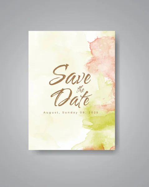 Date Watercolor Background Design Your Invitation — Stock Vector