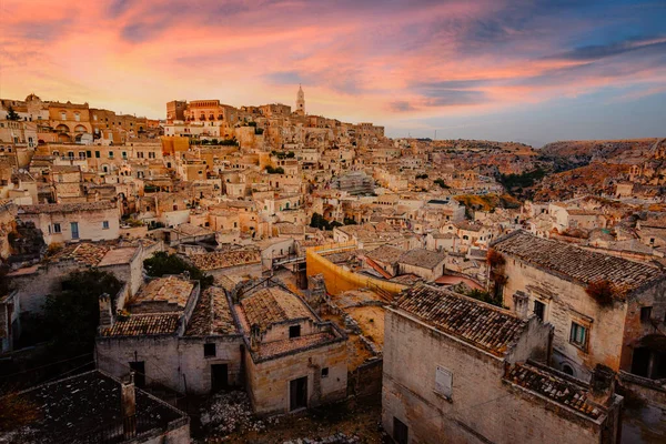 Matera Italy August 2021 Wide View Piazzetta Pascoli Belvedere Matera — Stock Photo, Image