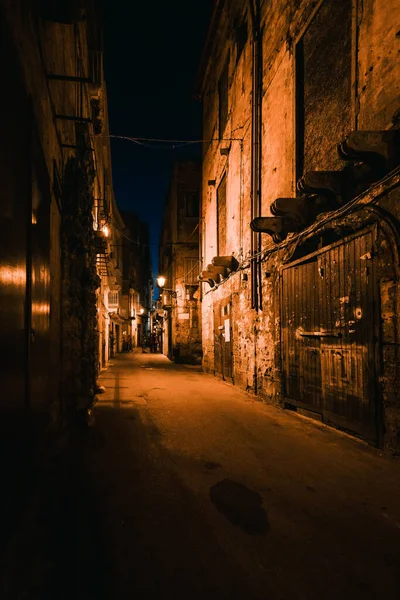 Taranto Itália Agosto 2021 Centro Histórico Noite Cidade Velha Taranto — Fotografia de Stock