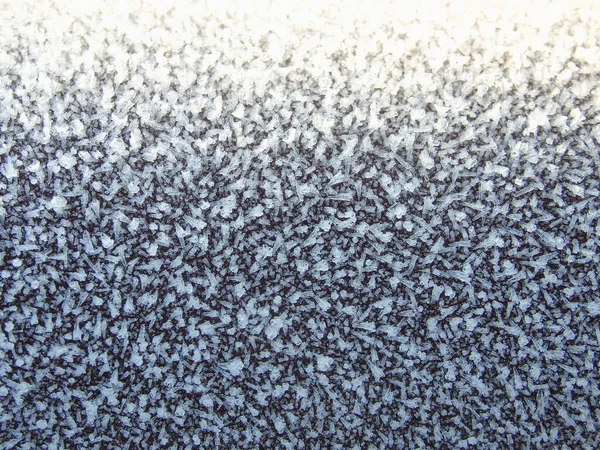 Blauer Frost Aufgetaut Raureif Gradienten Frostmuster Auf Der Oberfläche Pastellblauer — Stockfoto
