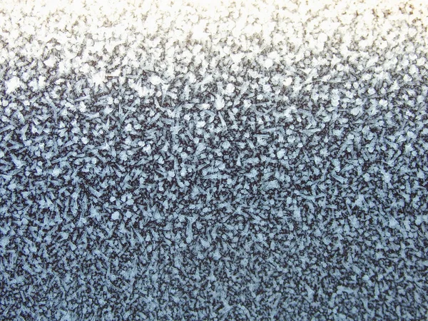Blauer Frost Aufgetaut Raureif Gradienten Frostmuster Auf Der Oberfläche Pastellblauer — Stockfoto