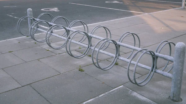 Empty Metal Parking Bicycles Public Place Restrictions Quarantine Equipment Parking — Stockfoto
