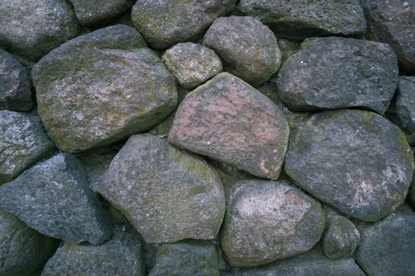 Retaining Wall Pavement Made Granite Cobblestones European City Perspective View — Stock fotografie