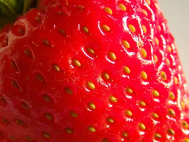 Kırmızı olgun çilekler kapanıyor. Çilek aromalı. Lezzetli olgun kırmızı çilek. Sulu çilekler. Sağlıklı çilekler.