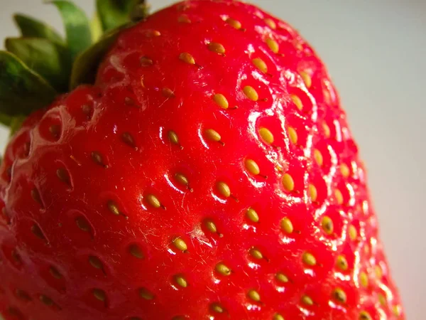 Las Fresas Rojas Maduras Cierran Textura Fresas Deliciosa Fresa Roja — Foto de Stock