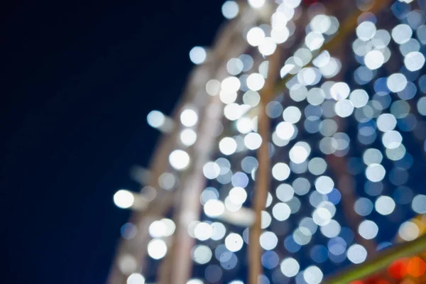 Luzes Natal Fundo Tiro Belas Luzes Natal Douradas — Fotografia de Stock