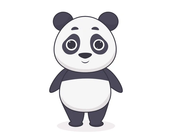 Cute Panda Vector Illustration Animals Cartoon Style Funny Bear Isolated — Vetor de Stock