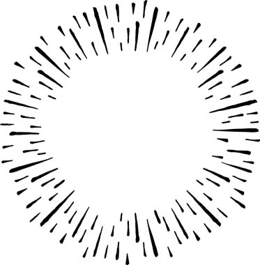 Yıldız patlaması tasarım elementi. Güneş patlaması çerçeveleri çizim çizimi.