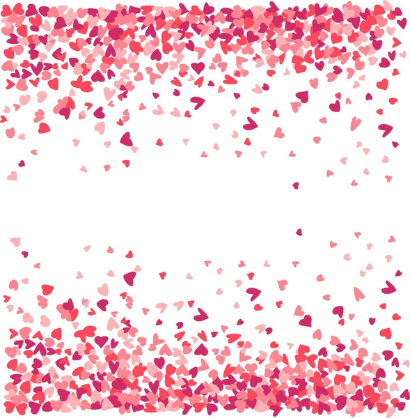 Cadre cardiaque pour la Saint-Valentin. Fond d'amour abstrait pour votre conception de carte de voeux Saint-Valentin. Rouge et rose Coeurs cadre isolé sur fond blanc. Illustration vectorielle. — Image vectorielle