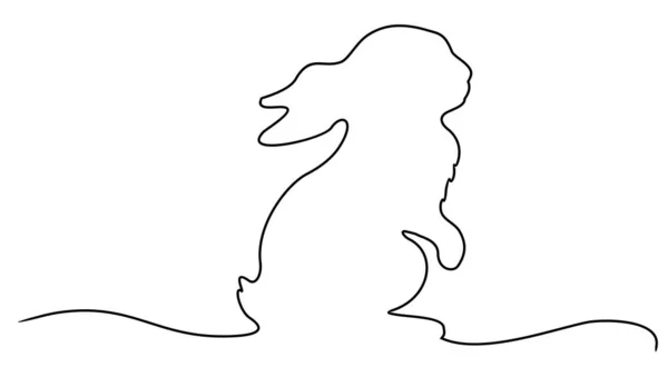 Συνεχής γραμμή σχέδιο του χαριτωμένου λαγού Πάσχα. Πασχαλινό λαγουδάκι συνεχή μία γραμμή σχέδιο. Πασχαλινή κάρτα με κουνέλι. Ασπρόμαυρη διανυσματική μινιμαλιστική χειρόγραφη απεικόνιση. — Διανυσματικό Αρχείο