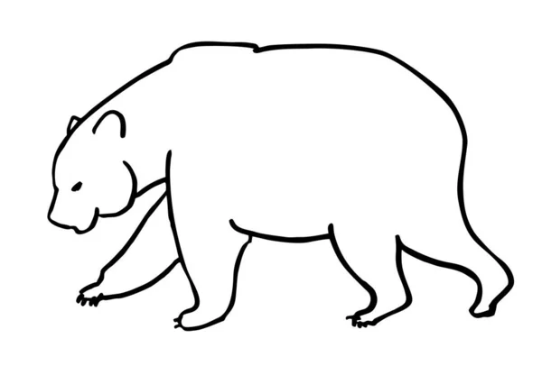 Going bear line art. Vector illustration. One single line drawing of bear for company logo identity. Modern line vector draw design graphic illustration — Stock Vector