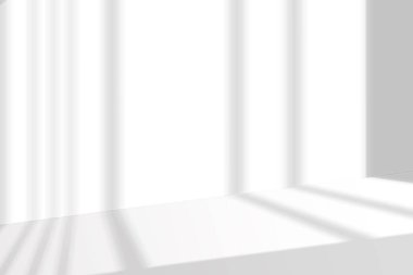 Soyut gölge ve çizgili diyagonal ışık arkaplanı beyaz duvar üzerinde pencereden, mimari koyu gri ve güneş çapraz geometrik efekt arka plan ve maket tasarımı için