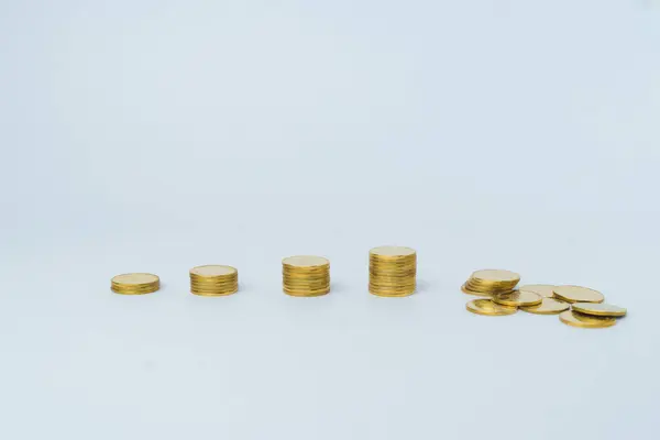 Gold Coins Stack Isolated White Background — Stock Photo, Image