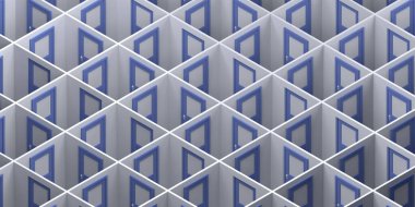 Kapalı kapılar. Uzayı kopyala 3B Görüntü.