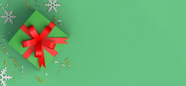Caja Regalo Navidad Con Copo Nieve Copiar Espacio Ilustración —  Fotos de Stock